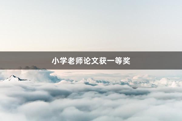 小学老师论文获一等奖
